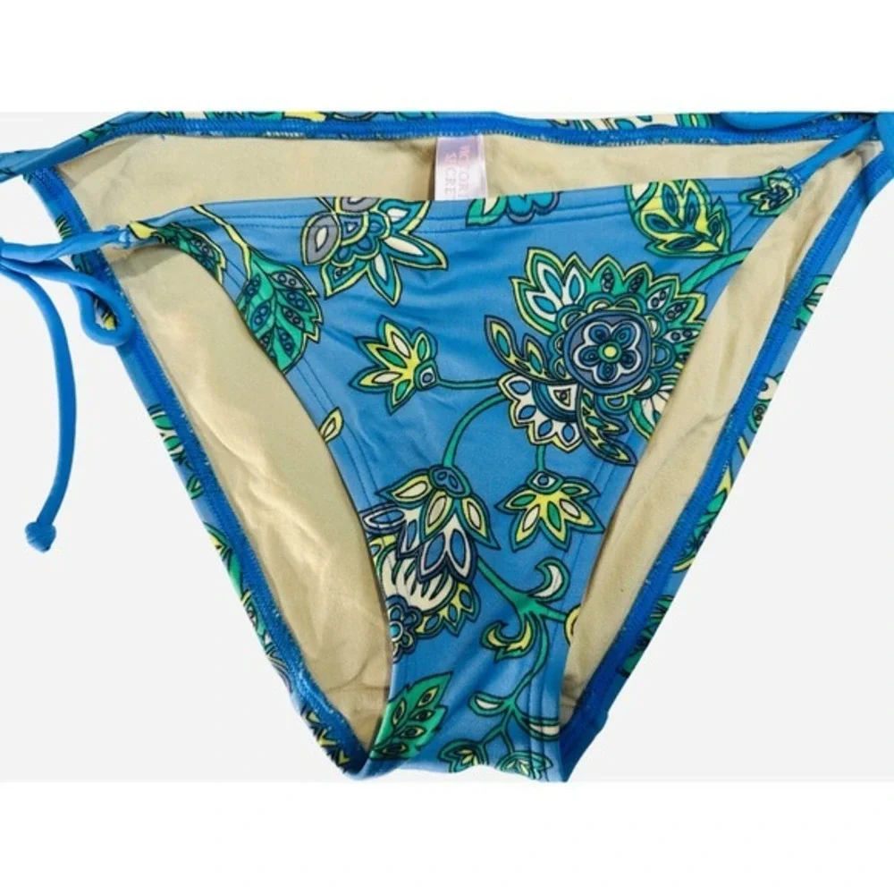 Victoria's Secret‎ Women's Swimwear Small 34A Blue Yellow Floral 3 Pieces Set